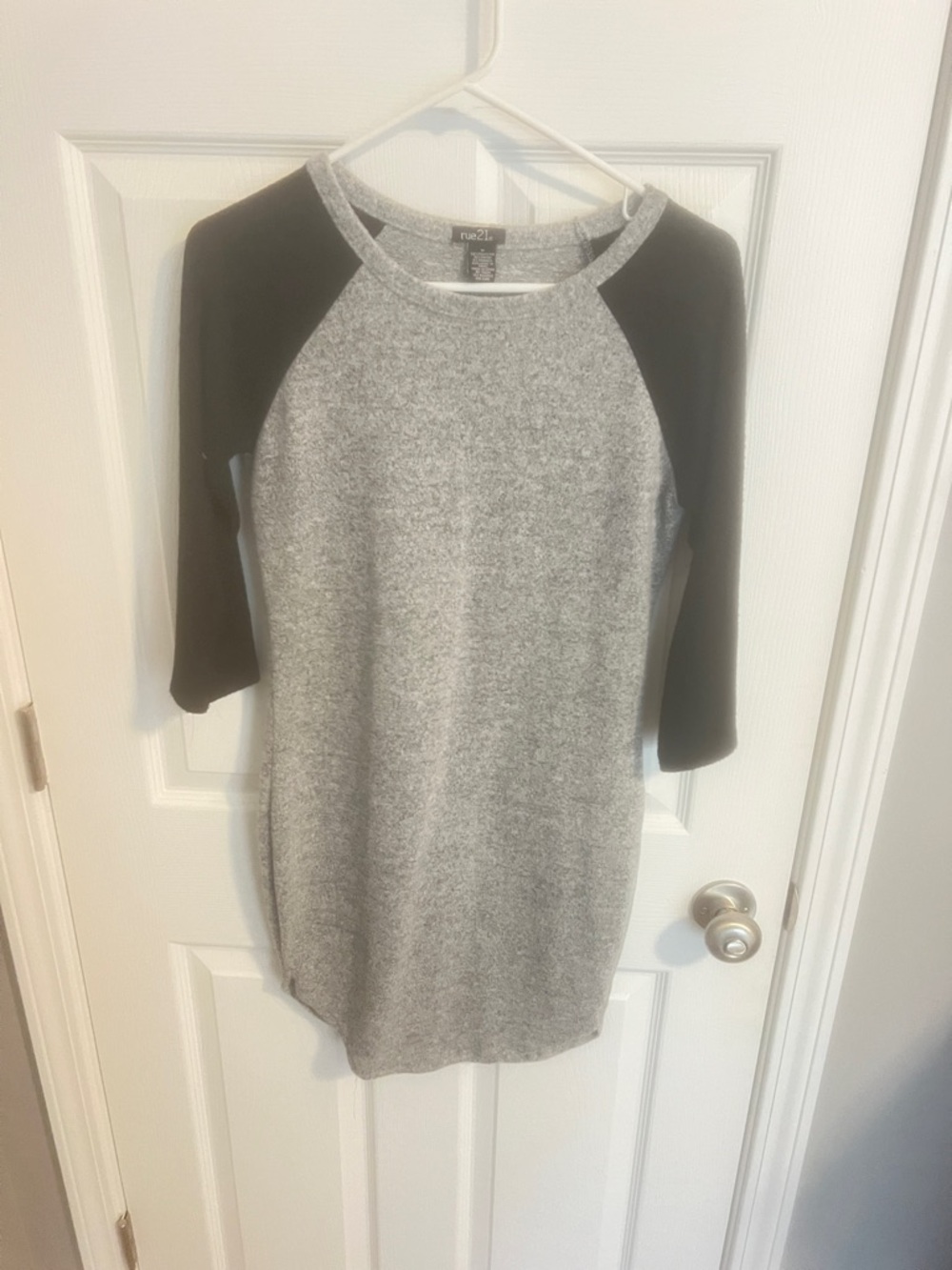 Rue21 Gray Tunic with Black Raglan Sleeves